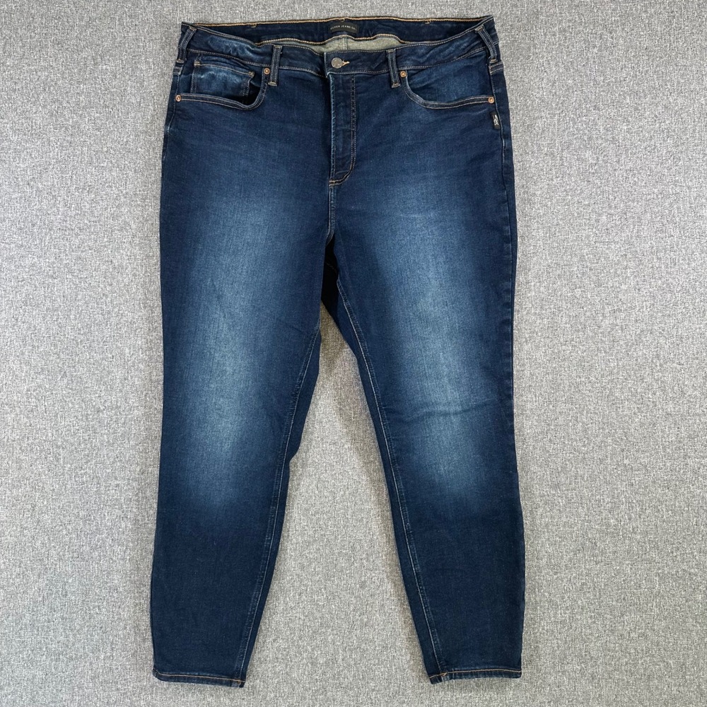 Silver Jeans Co Infinite Fit Skinny Dark Wash Womens Plus Size 2X L27 Denim 👖